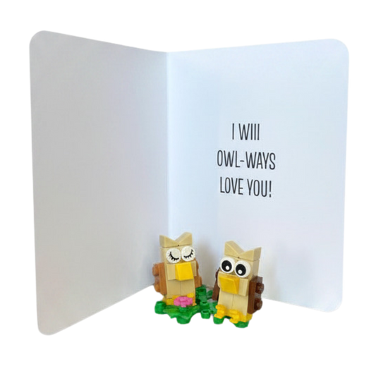 I will OWL-WAYS love you! Lego owls card