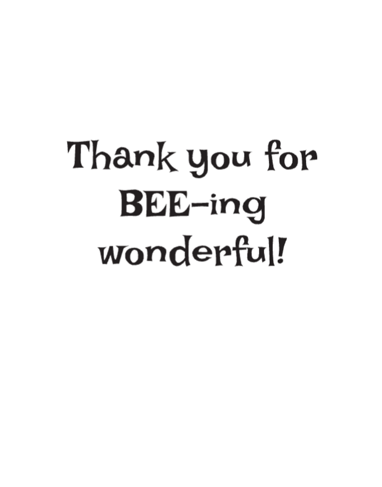 Thank you for BEE-ing Wonderful! Lego Bee Card