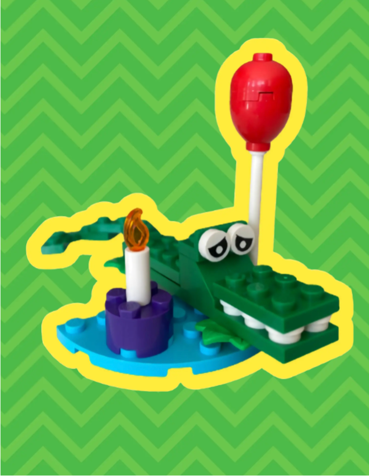 Snappy Birthday! Lego Crocodile Card